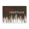 Rustic Christmas Greeting Card - Red Lined White Fastick Envelope